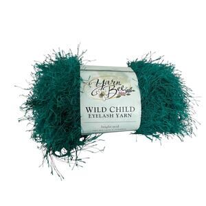Yarn Bee Wild Child Eyelash Yarn, Bright Teal 50 g, 75 yds, Polyester